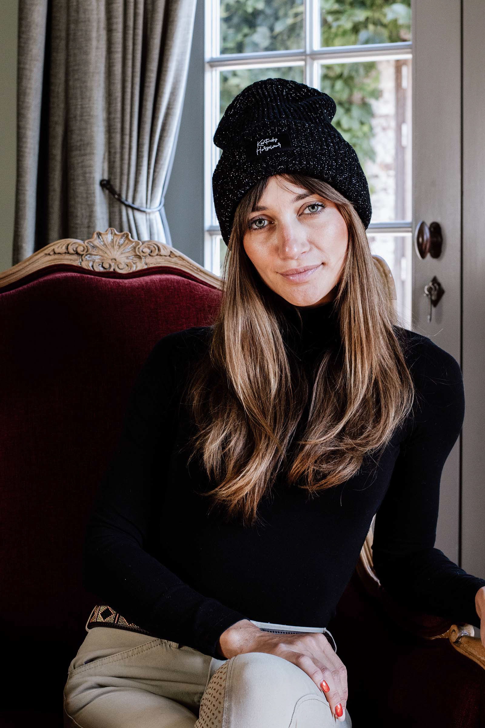 Black Kentucky Horsewear Glitter Mütze