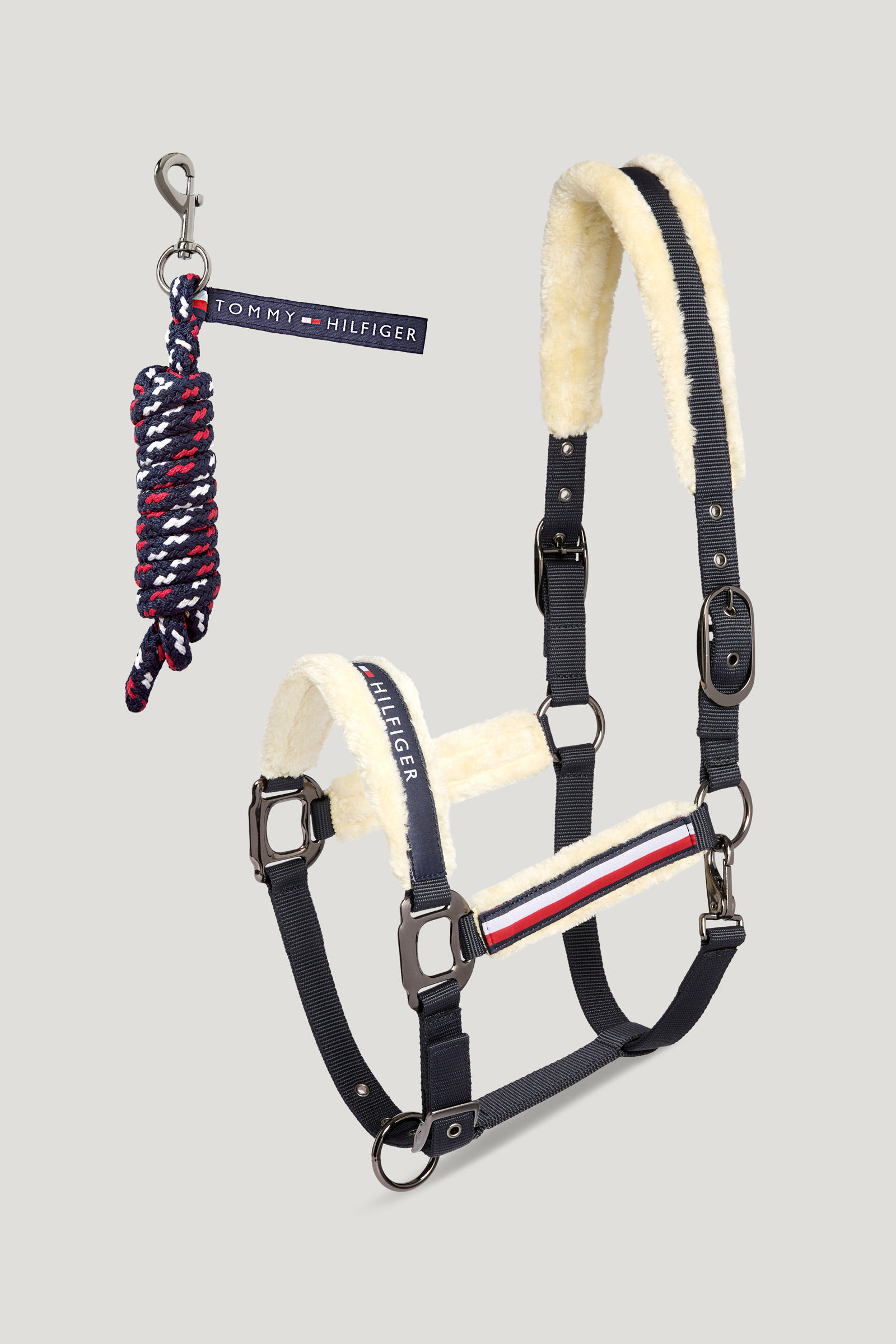 Tommy Hilfiger Equestrian Yale Set Halfter mit Kunstfell und F&uuml;hrstrick