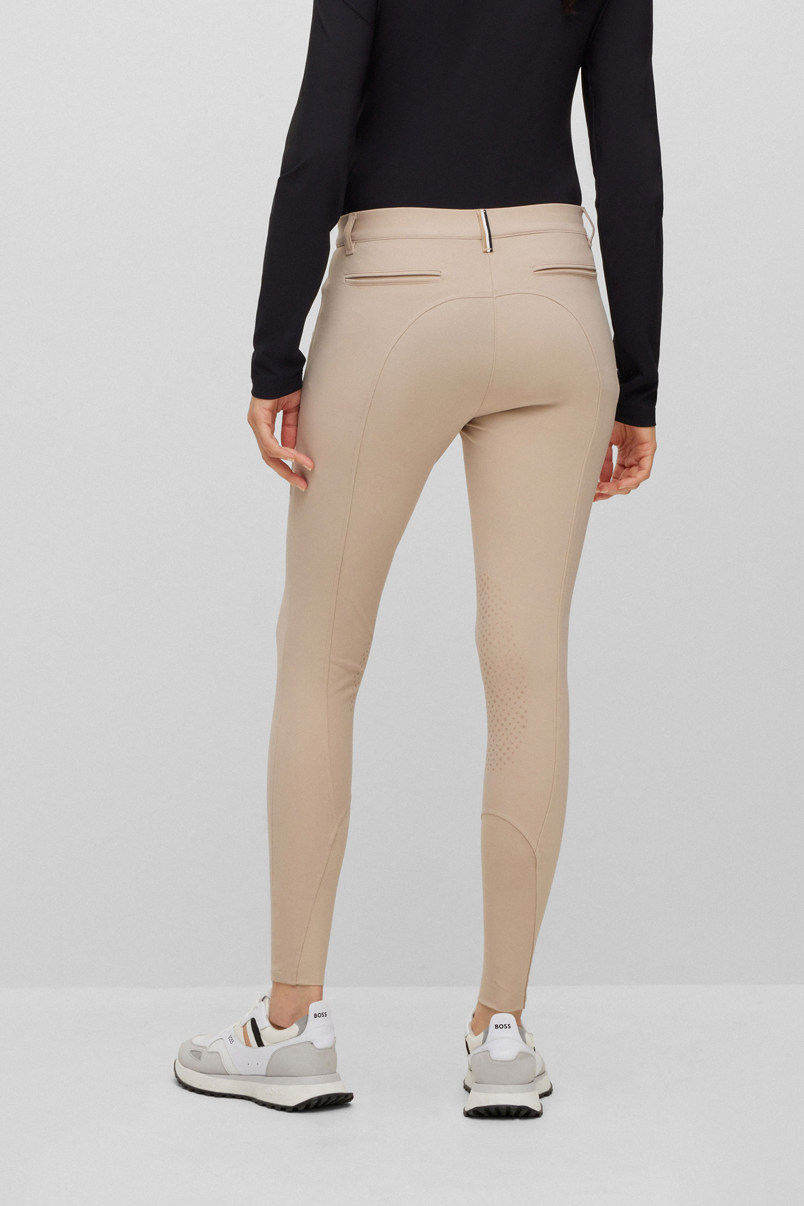 Beige Boss Hazel Damen Reithose mit Kniegrip