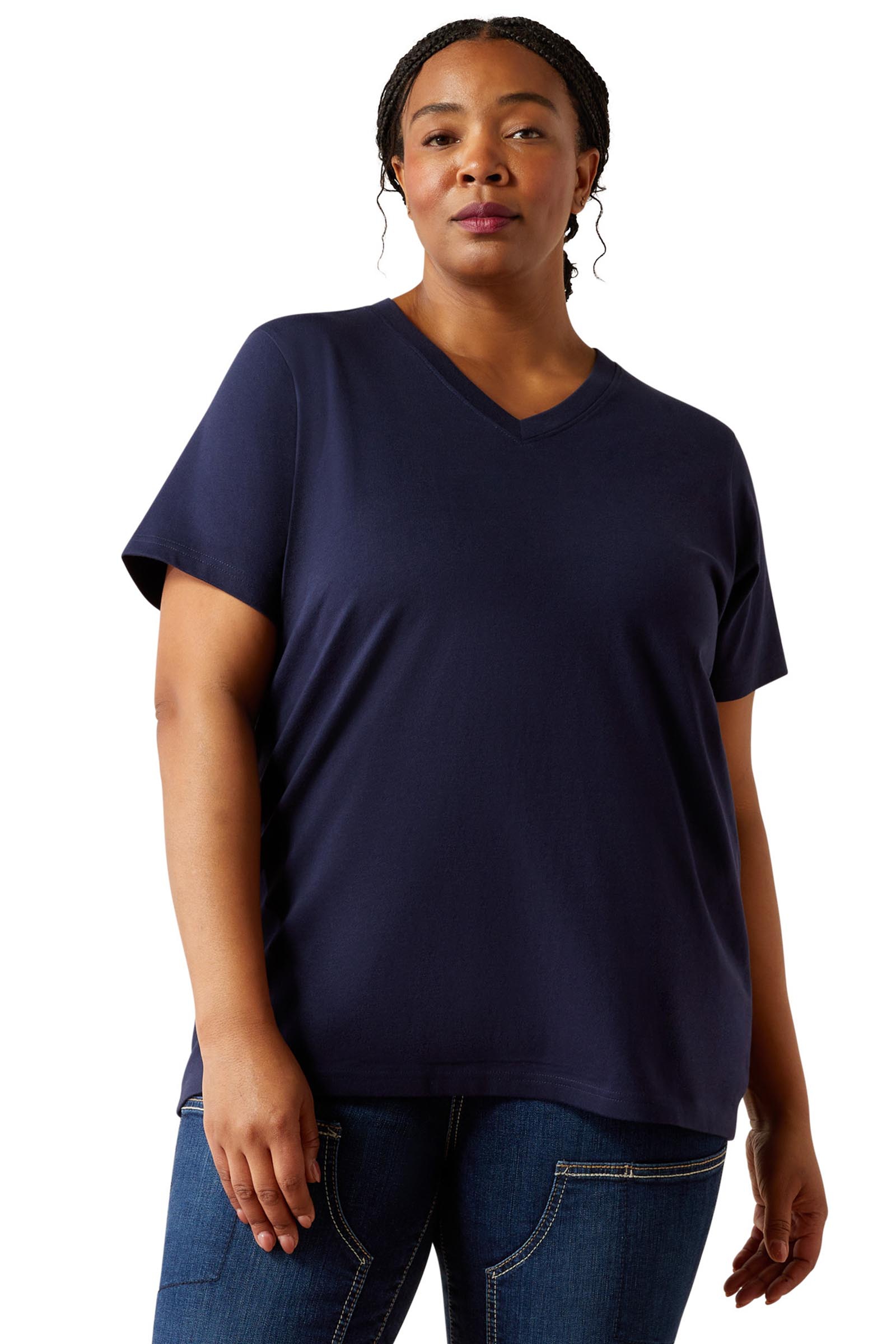Ariat Damen Rebar Cotton Strong Standard V-Neck T-Shirt  