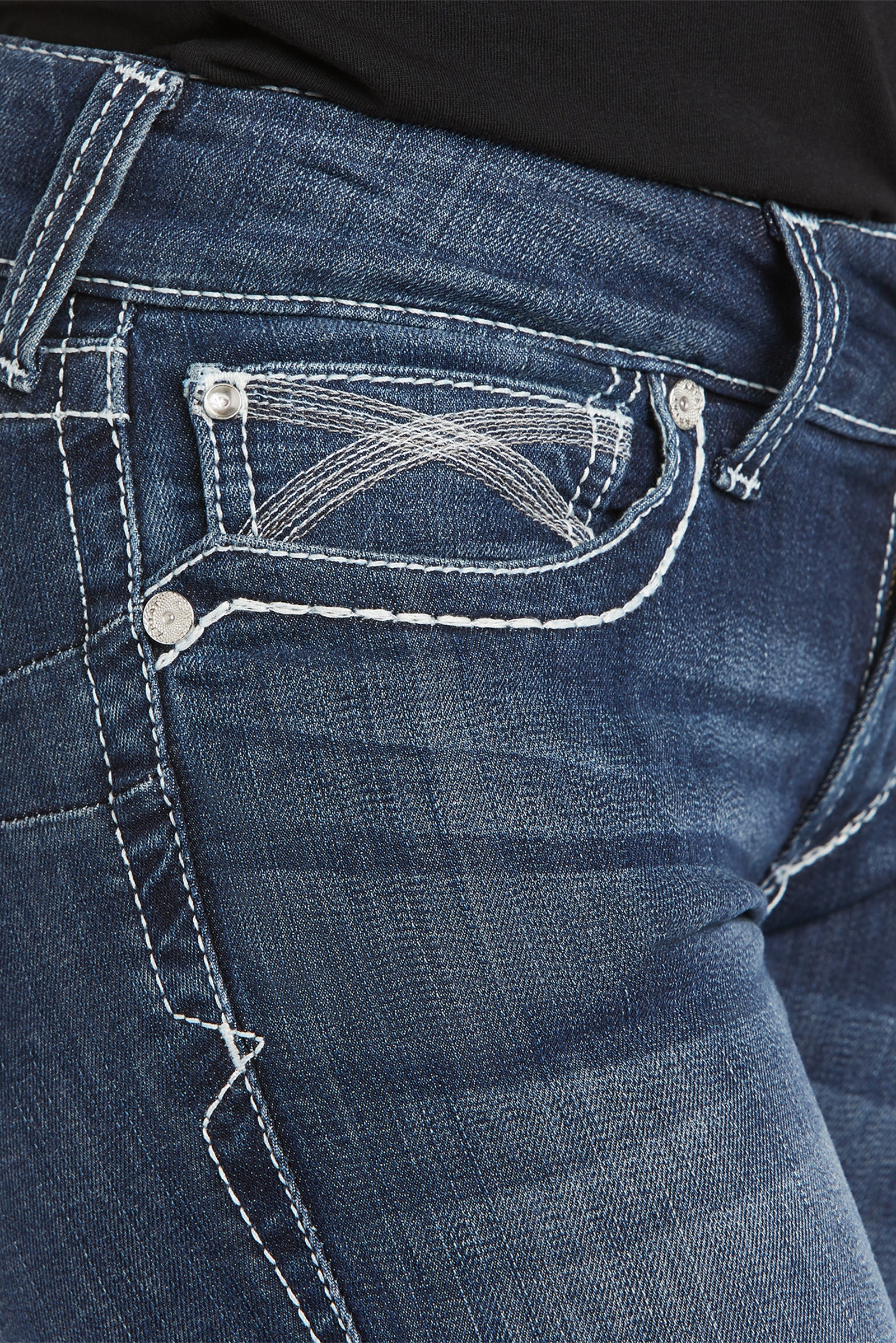 Ariat Damen R.E.A.L. Mid Rise Stretch Ivy Stackable Straight Leg Jeans