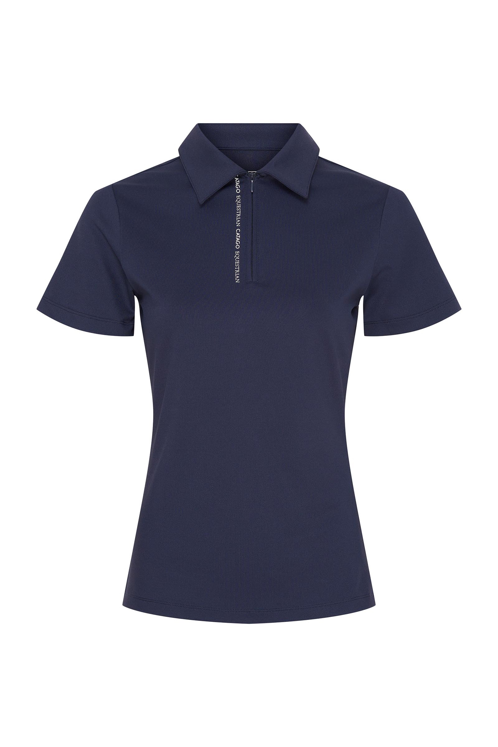 Navy CATAGO Nash SS Damen Zip Polo Shirt