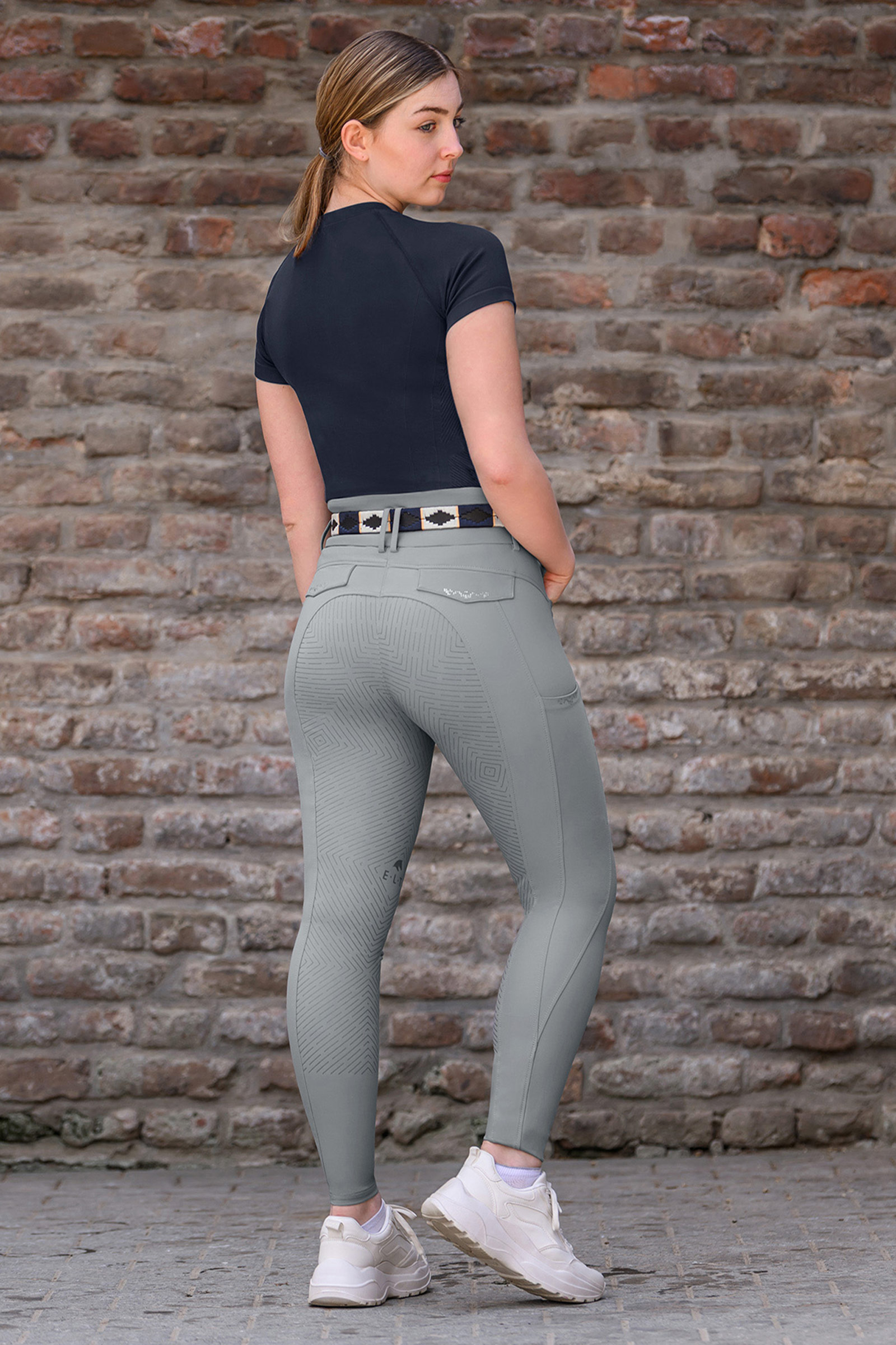 Chrome Grey ELT Comfort Ride Glam Damen Reithose mit Vollbesatz
