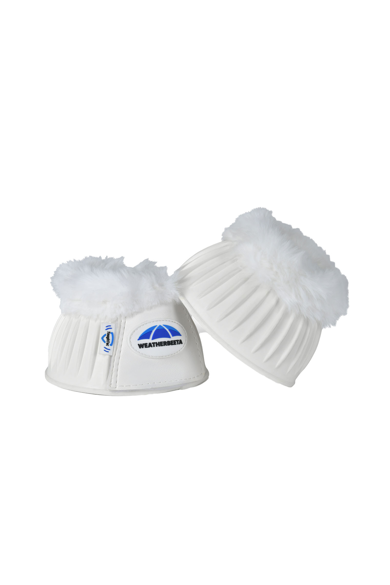 White/White Weatherbeeta Tough-Tec Prime Gummihufglocken mit Fleece-Umrandung