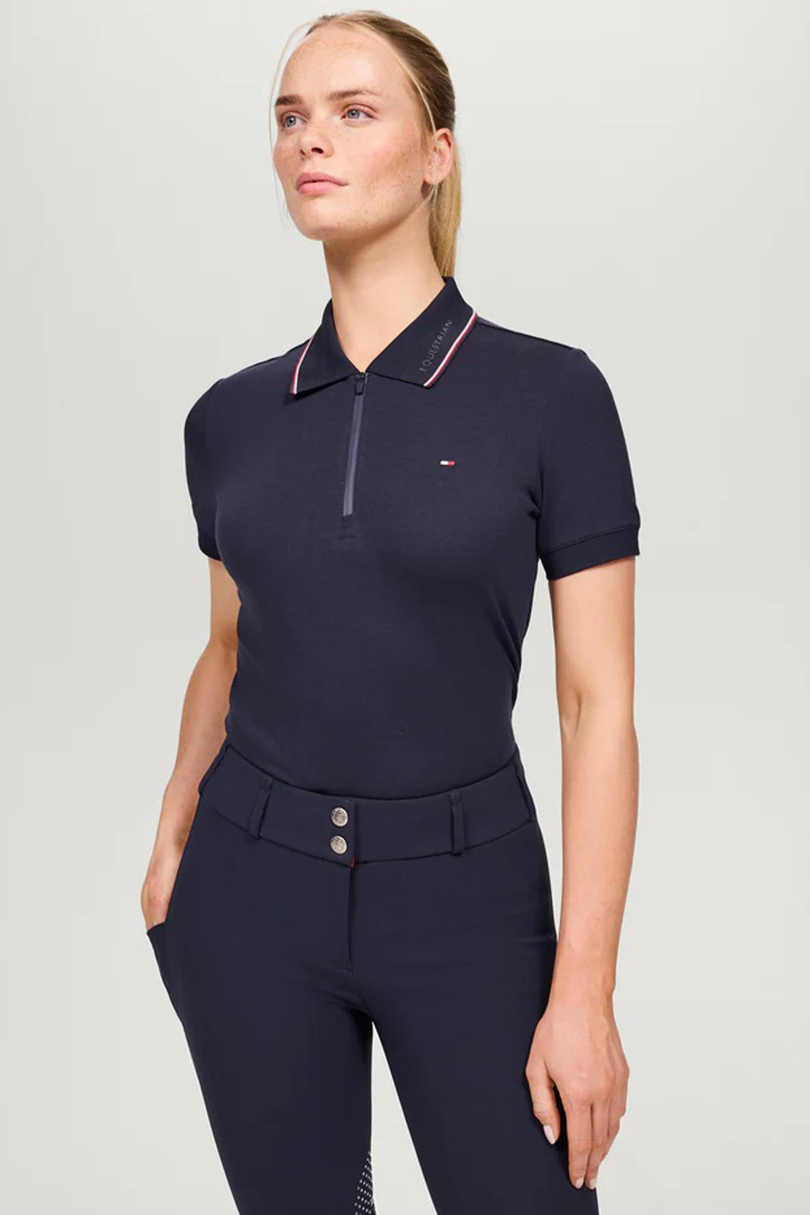 Tommy Hilfiger Equestrian Camden Damenpolo mit Rei&szlig;verschluss