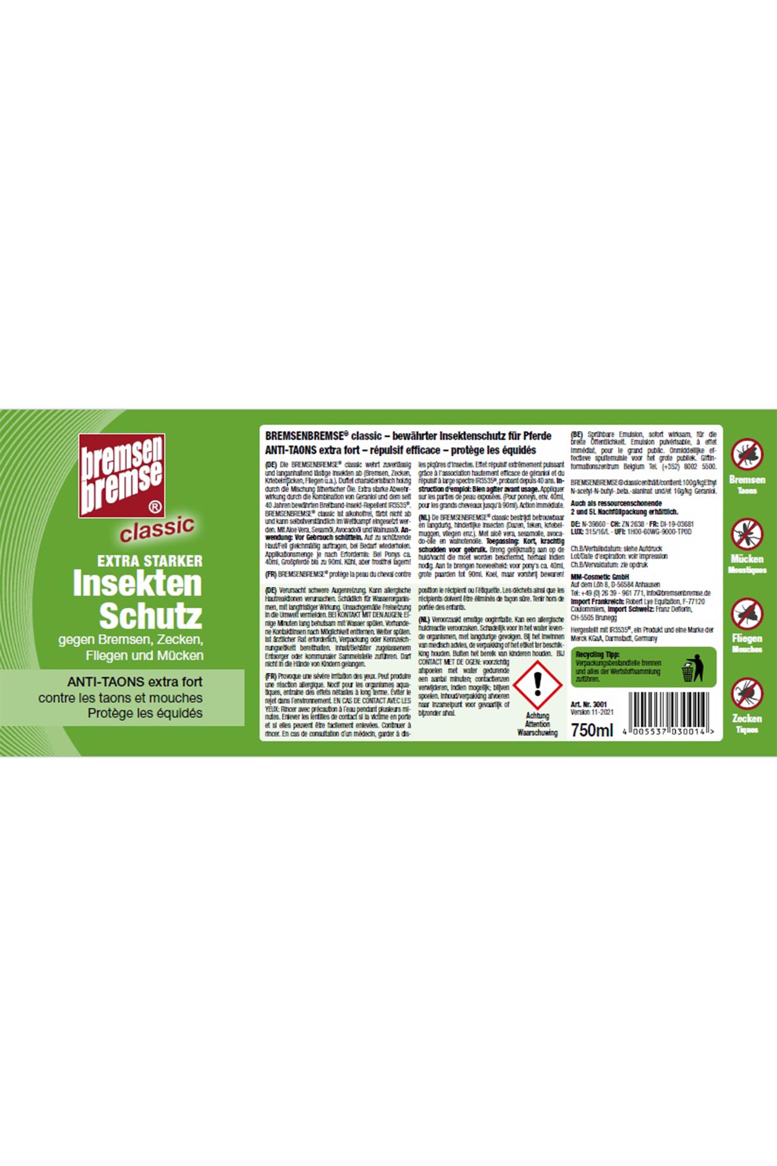 Bremsenbremse Classic Insektenschutz, Fliegenspray, 750ml